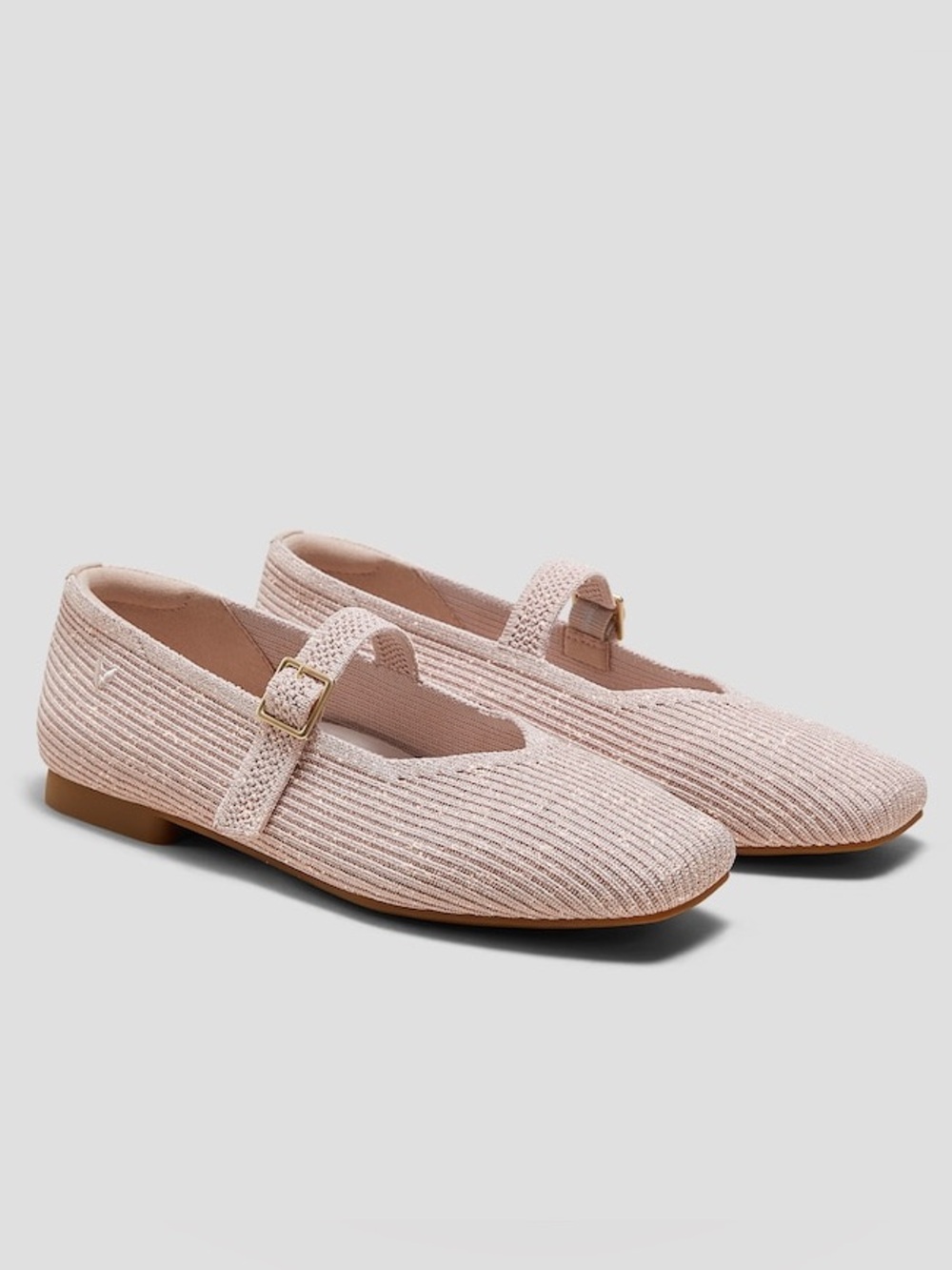 Vivaia Margot Mary Jane Rose Gold Shimmer